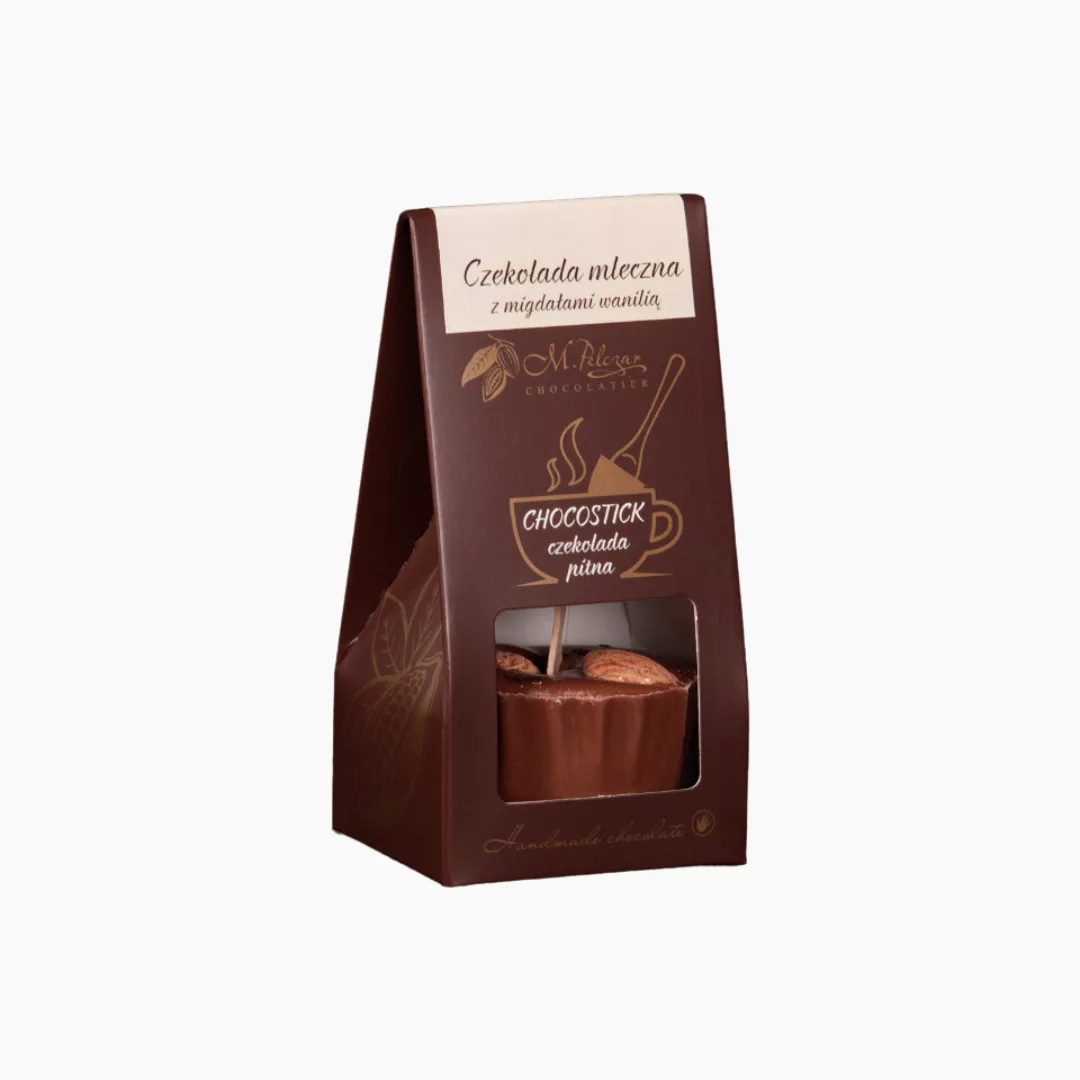 Chocostick z mlecznej czekolady 35,5% z migdałami i wanilią 60g