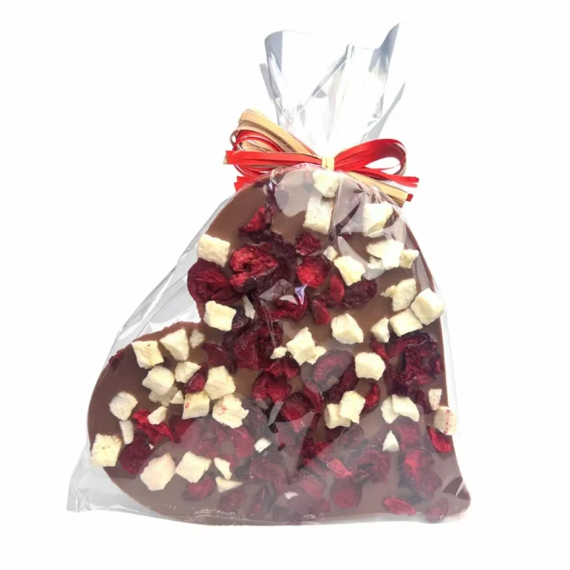 Serce czekolada ciemna wiśnia, jabłko 85g
