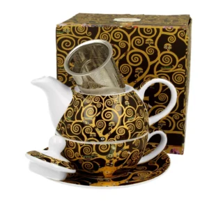 Filiżanka z dzbankiem i spodkiem TREE OF LIFE inspired by Gustav Klimt