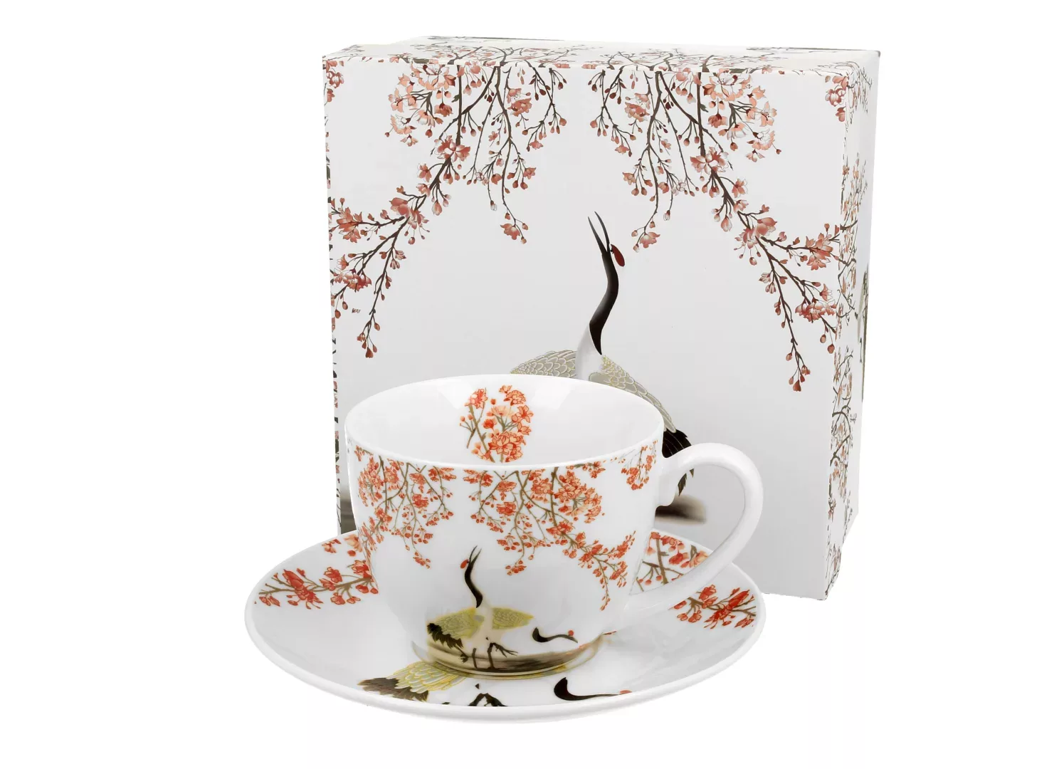 Filiżanka ze spodkiem SAKURA I ŻURAWIE