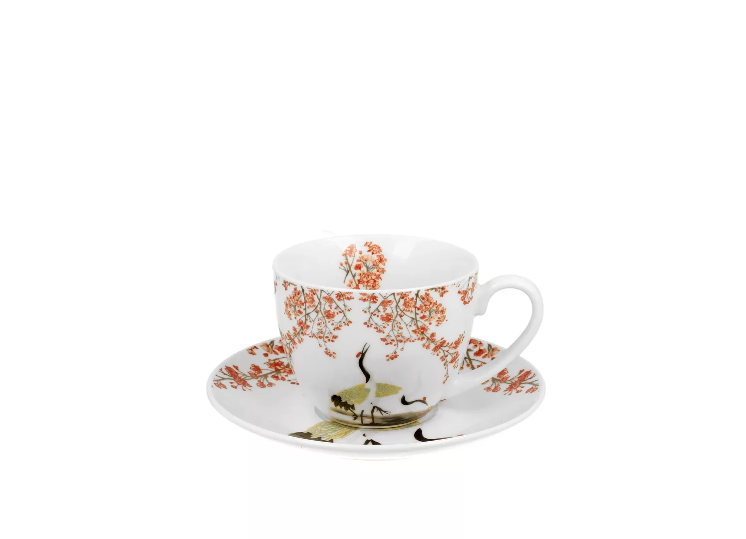 Filiżanka ze spodkiem SAKURA I ŻURAWIE - obrazek 2