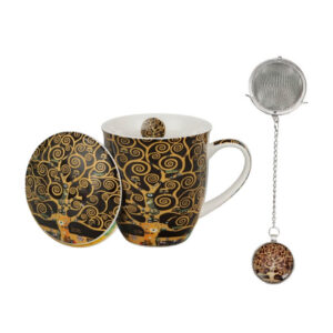 Kubek z zaparzaczem z zawieszką TREE OF LIFE BROWN inspired by Klimt