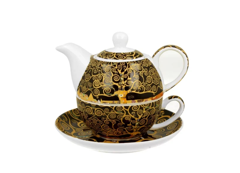 Filiżanka z dzbankiem i spodkiem TREE OF LIFE inspired by Gustav Klimt - obrazek 2