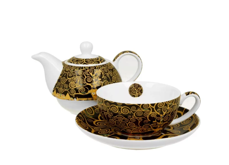 Filiżanka z dzbankiem i spodkiem TREE OF LIFE inspired by Gustav Klimt - obrazek 3