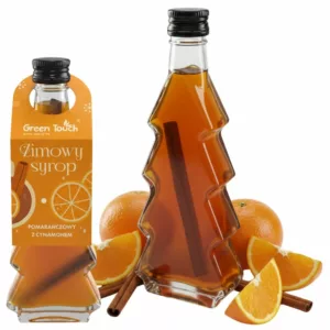 Syrop zimowy pomarańczowy z cynamonem 250 ml butelka choinka do herbaty