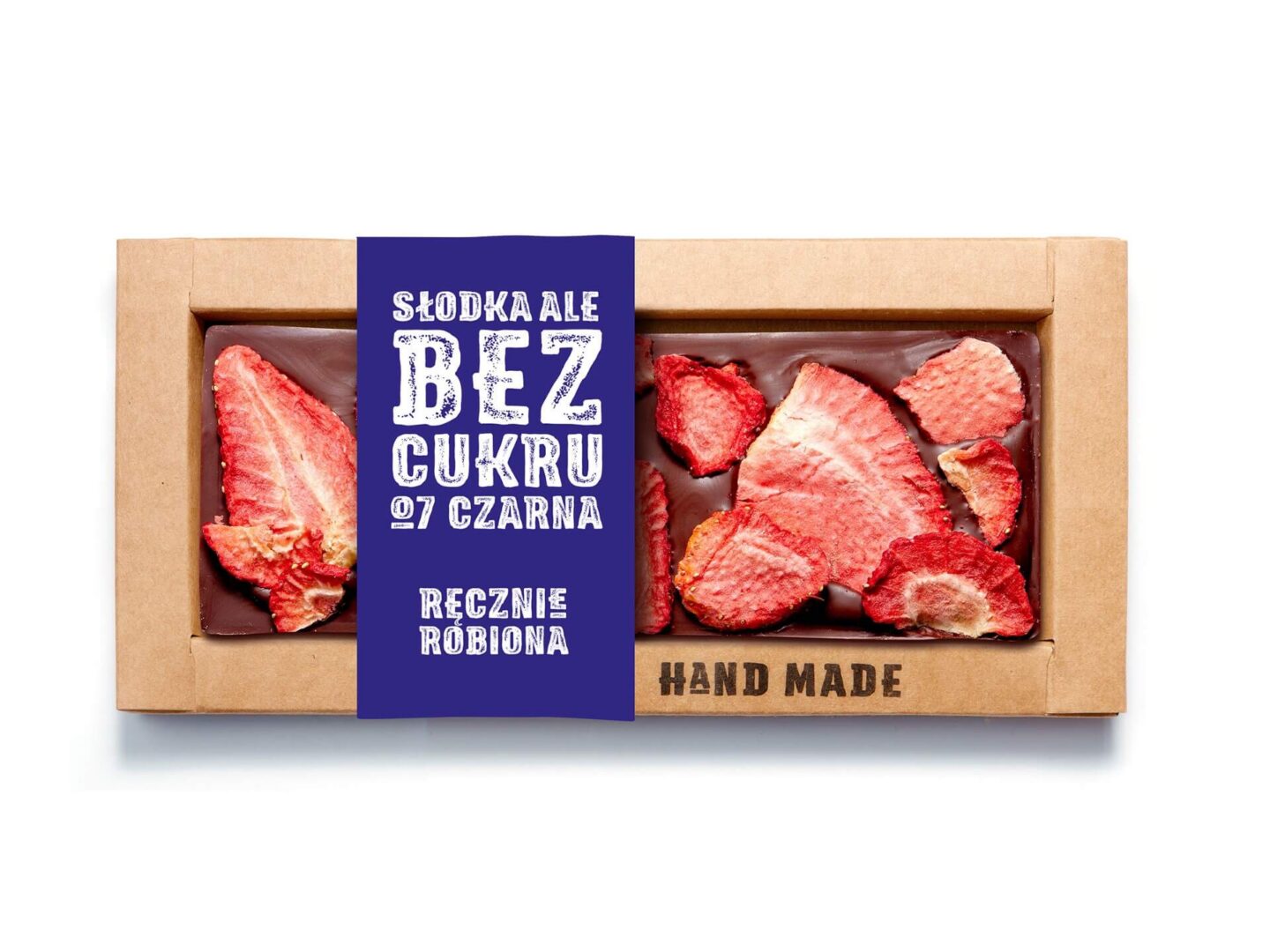 Deserowa czekolada bez dodatku cukru – truskawka