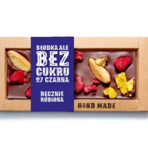 Deserowa czekolada bez dodatku cukru – śliwka, malina, mandarynka