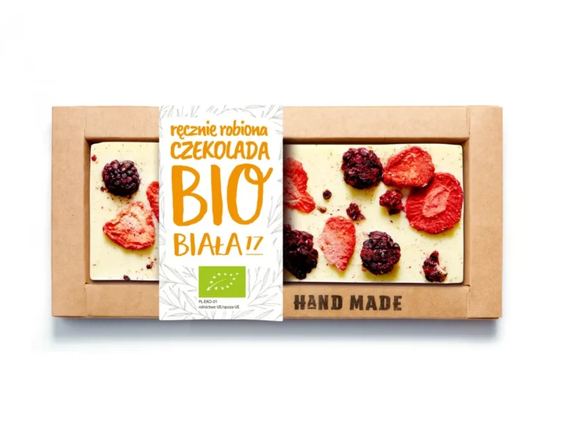 Czekolada Biała BIO truskawka i jeżyna