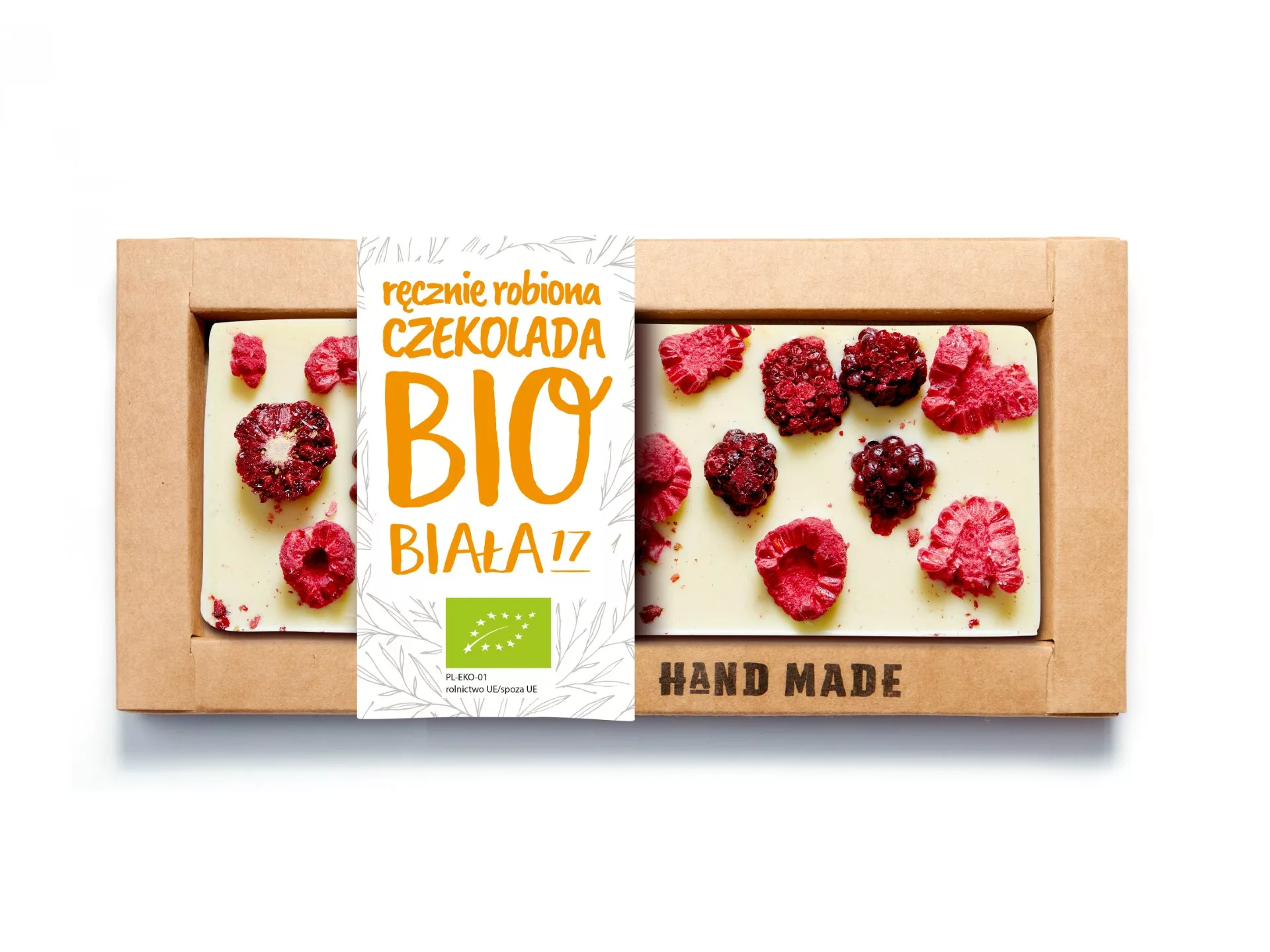Czekolada biała BIO malina i jeżyna