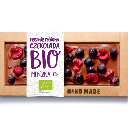 Czekolada Mleczna BIO czarna porzeczka i malina