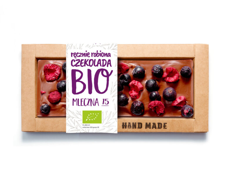 Czekolada Mleczna BIO czarna porzeczka i malina