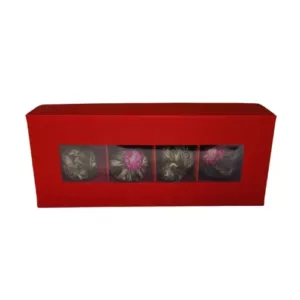 Zestaw bombonierka czerwona 4 herbat kwitnących