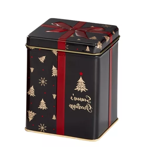 Puszka do herbaty Świąteczna Czarna 100g