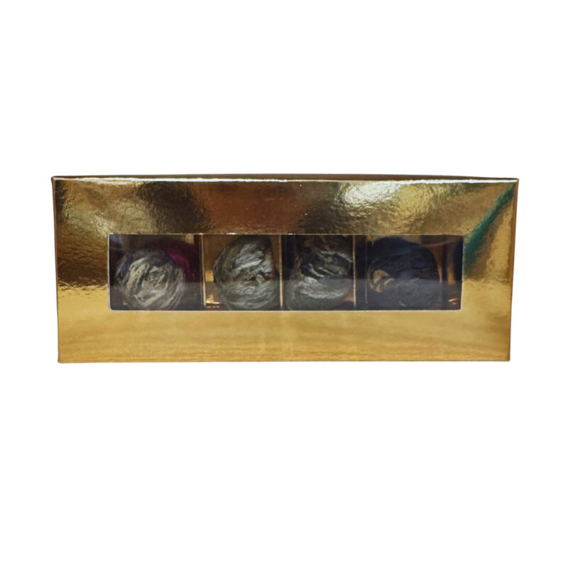 Zestaw bombonierka złota 4 herbat kwitnących