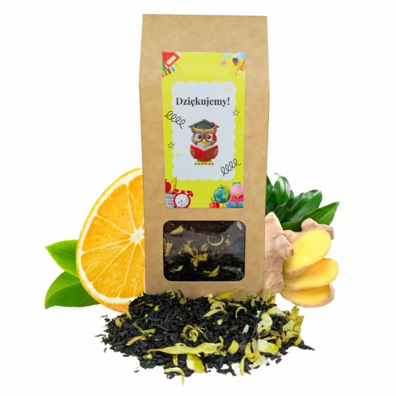 Herbata na DLA NAuCZYCIELA  w eko pudełku 50g  Imbirowo-Pomarańczowa