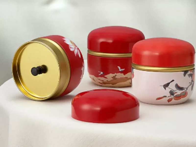 Puszka okrągła różowa kwiatki - obrazek 2