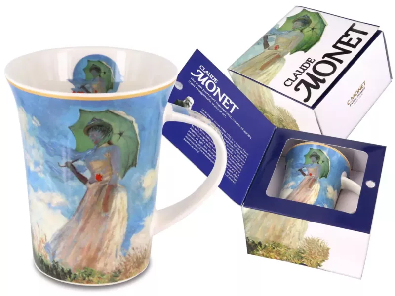 Kubek - C. Monet, Kobieta z parasolem