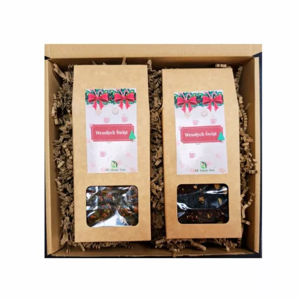 Zestaw prezentowy na święta dwie herbaty w eko pudełku