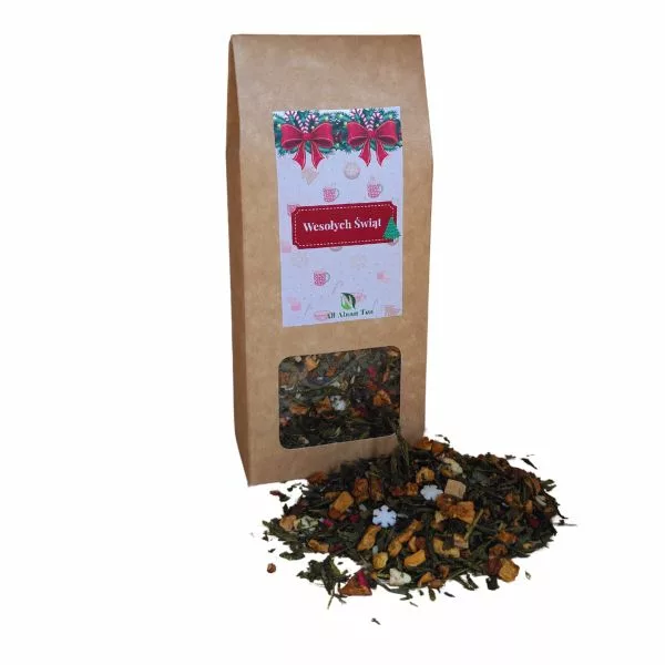 Herbata zielone świąteczna Hej Kolęda w pudełku na prezent 50g