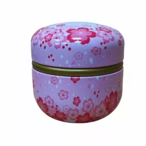 Puszka okrągła różowa kwiatki