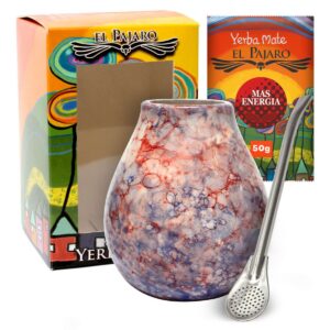 Zestaw Yerba Mate w pudełku Matero marmur jasny