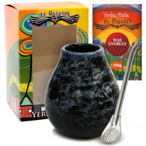 Zestaw Yerba Mate w pudełku marmurek czarny