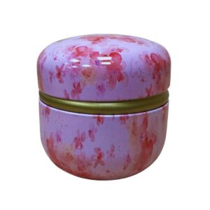 Puszka okrągła różowa kwiatuszki