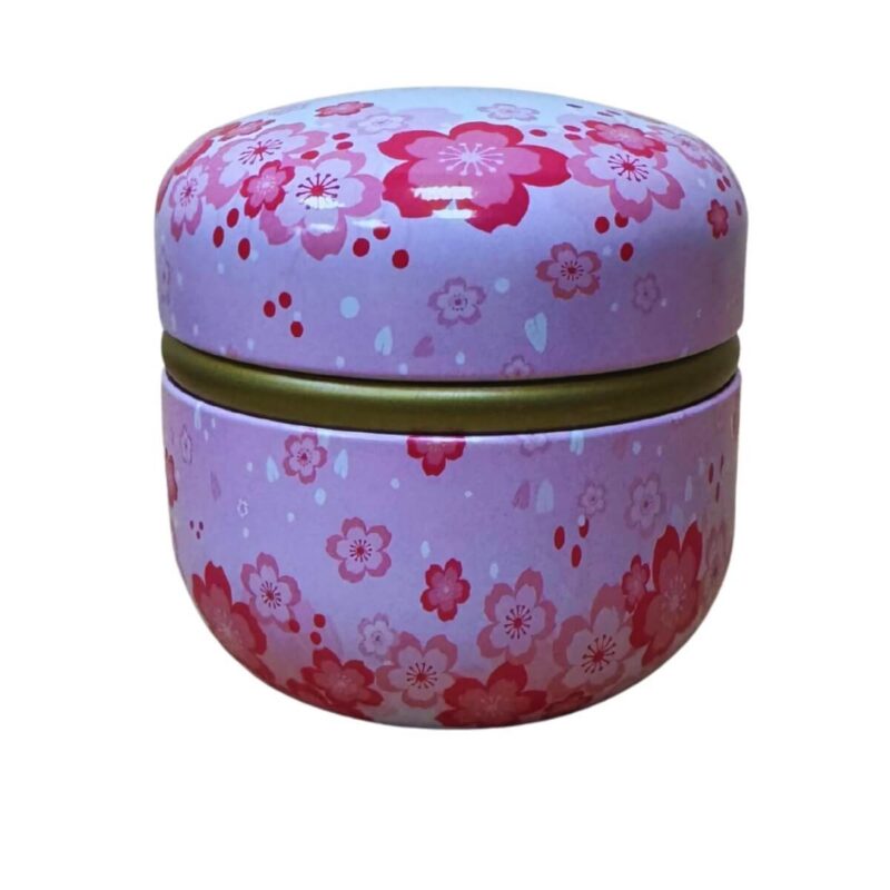 Puszka okrągła różowa kwiatki