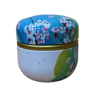 Puszka okrągła niebiesko zielona