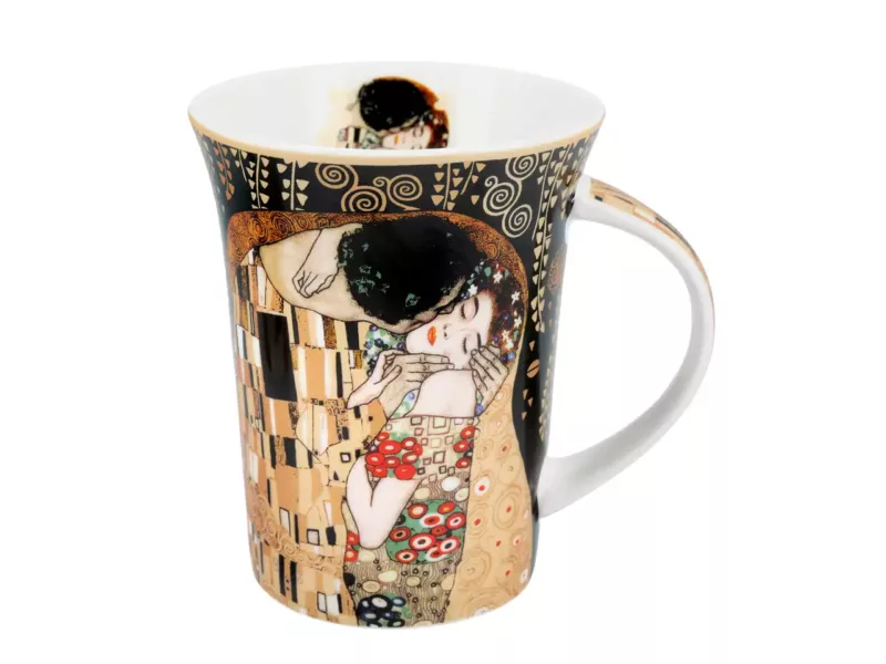 Kubek - G. Klimt, Pocałunek, czarne tło