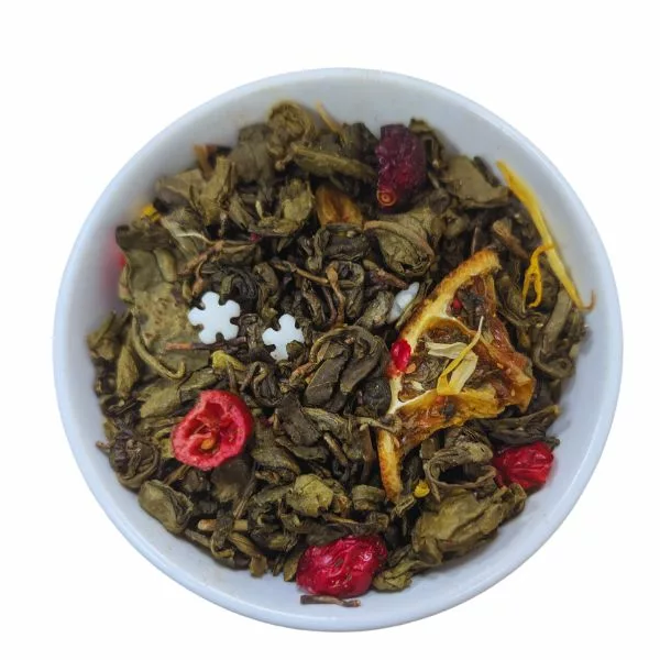 Herbata zielona świąteczna Christmas Gift w pudełku na prezent 50g - obrazek 2