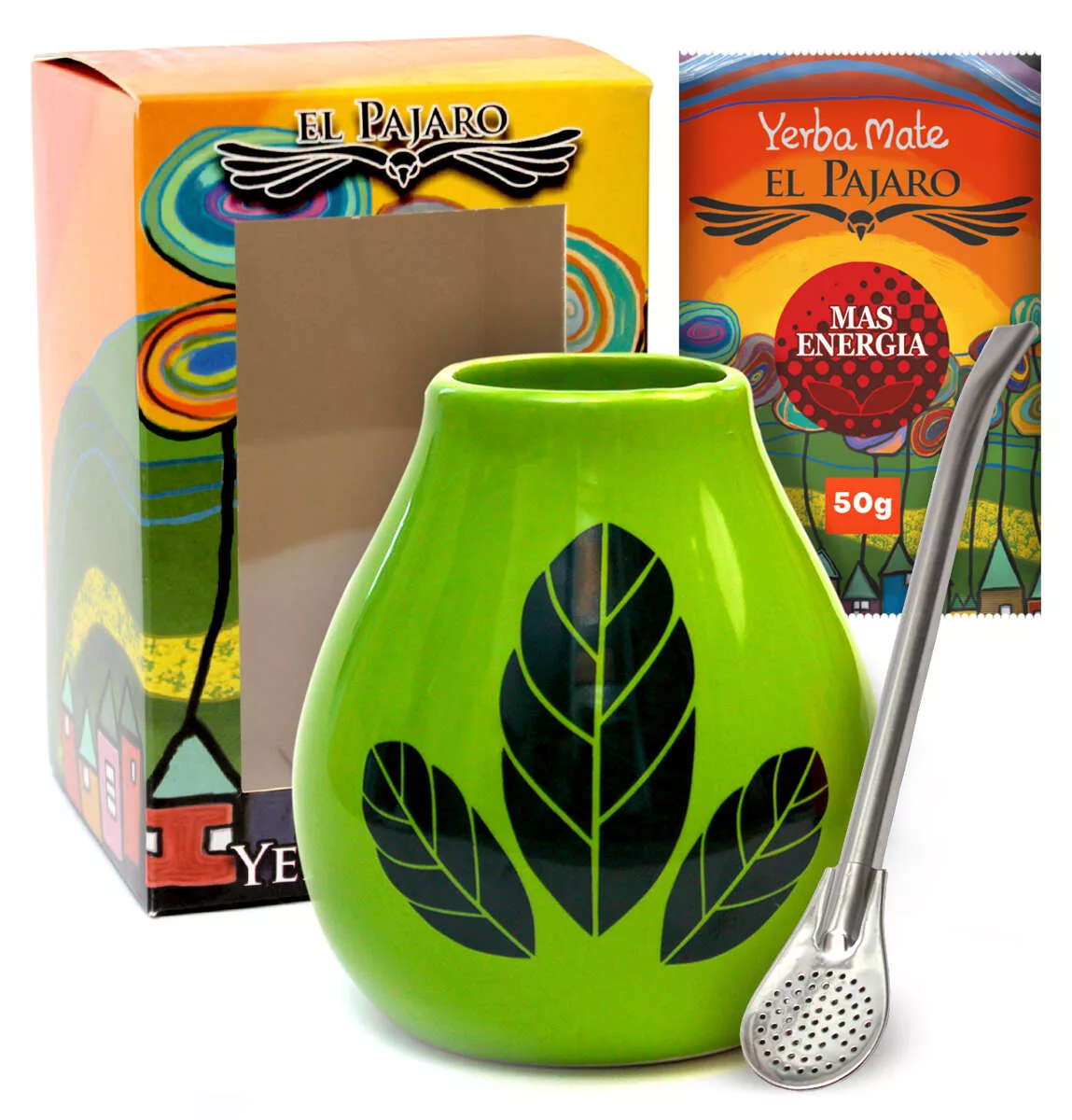 Zestaw Yerba Mate w pudełku Matero Zielone Piórko