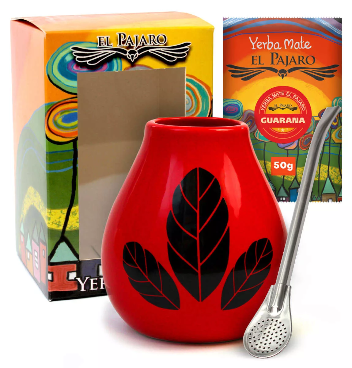 Zestaw Yerba Mate w pudełku Matero czerwone Piórko