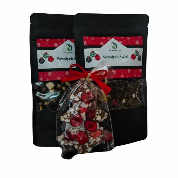 Zestaw prezentowy dwie herbaty i choinka z czekolady - obrazek 3