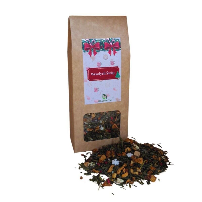 Herbata zielone świąteczna Hej Kolęda w pudełku na prezent 50g