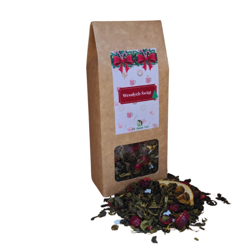 Herbata zielona świąteczna Christmas Gift w pudełku na prezent 50g