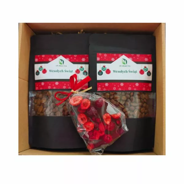 Zestaw prezentowy dwie kawy i choinka z czekolady