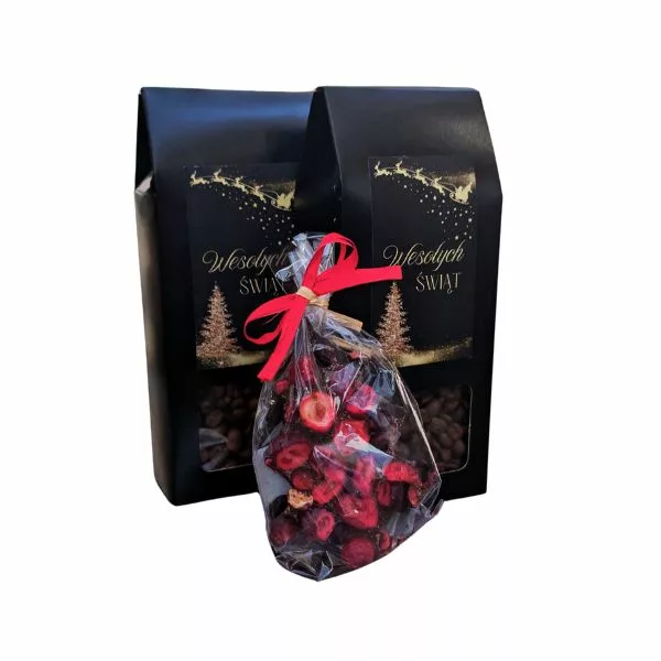 Zestaw prezentowy dla kawosza na święta dwie kawy, czekolada