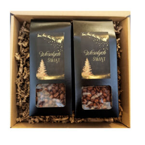 Zestaw prezentowy dla kawosza na święta dwie kawy w eko pudełku
