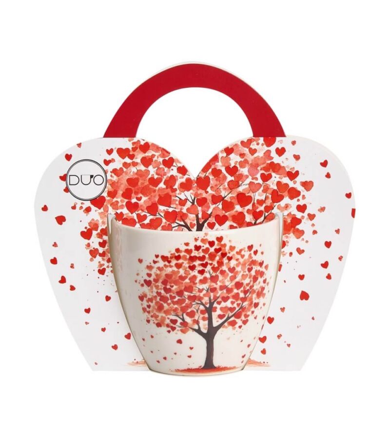 Kubek 460 ml w "koszyczku" DRZEWO