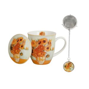 Kubek z zaparzaczem z zawieszką SUNFLOWERS inspired by Van Gogh