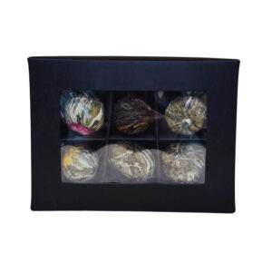 Zestaw bombonierka czarna mat 6 herbat kwitnących