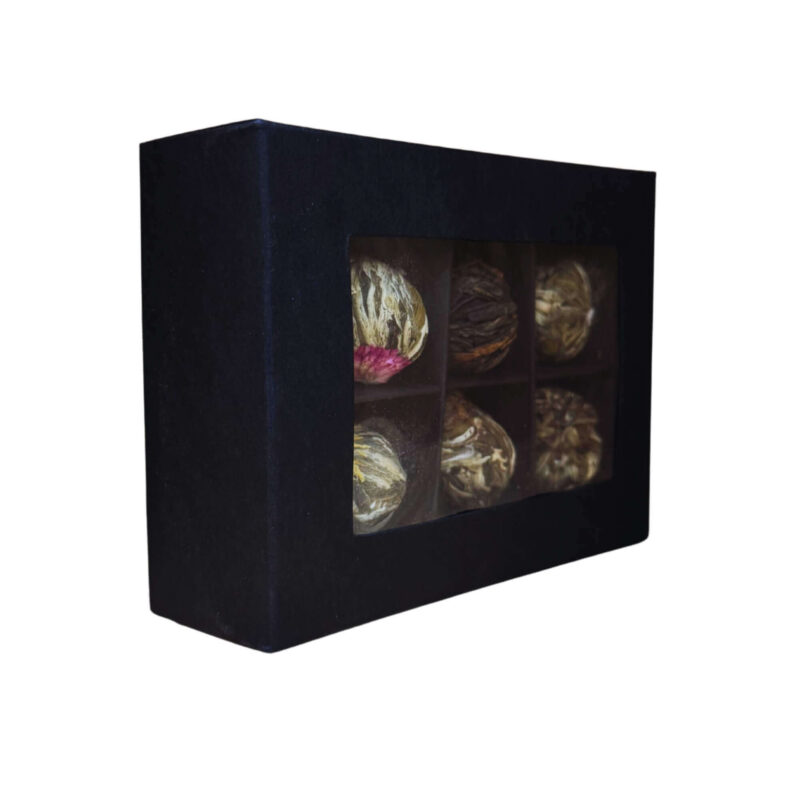 Zestaw bombonierka czarna mat 6 herbat kwitnących - obrazek 6