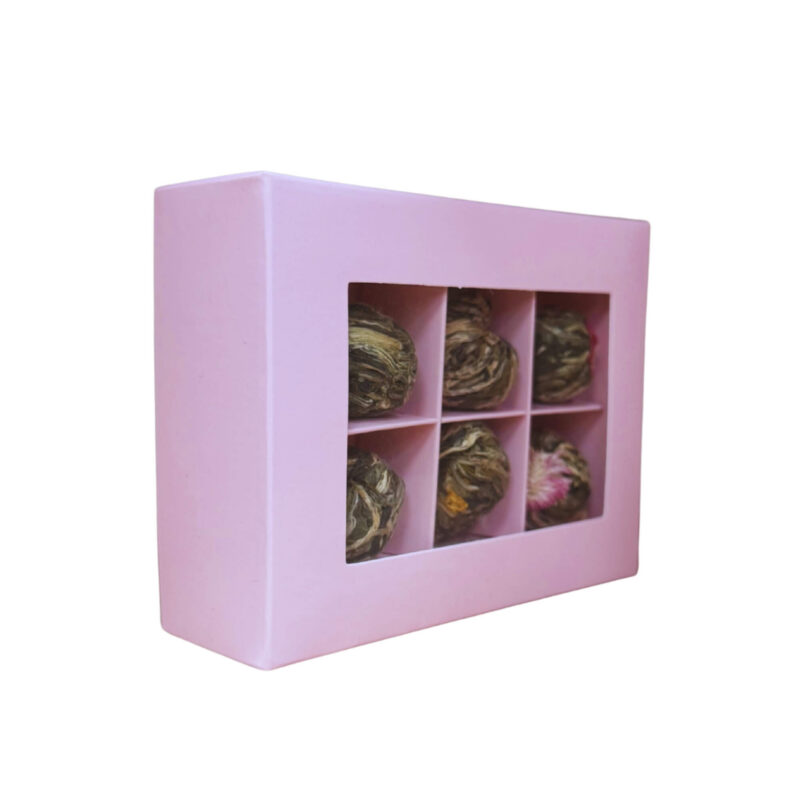 Zestaw bombonierka różowa 6 herbat kwitnących - obrazek 5